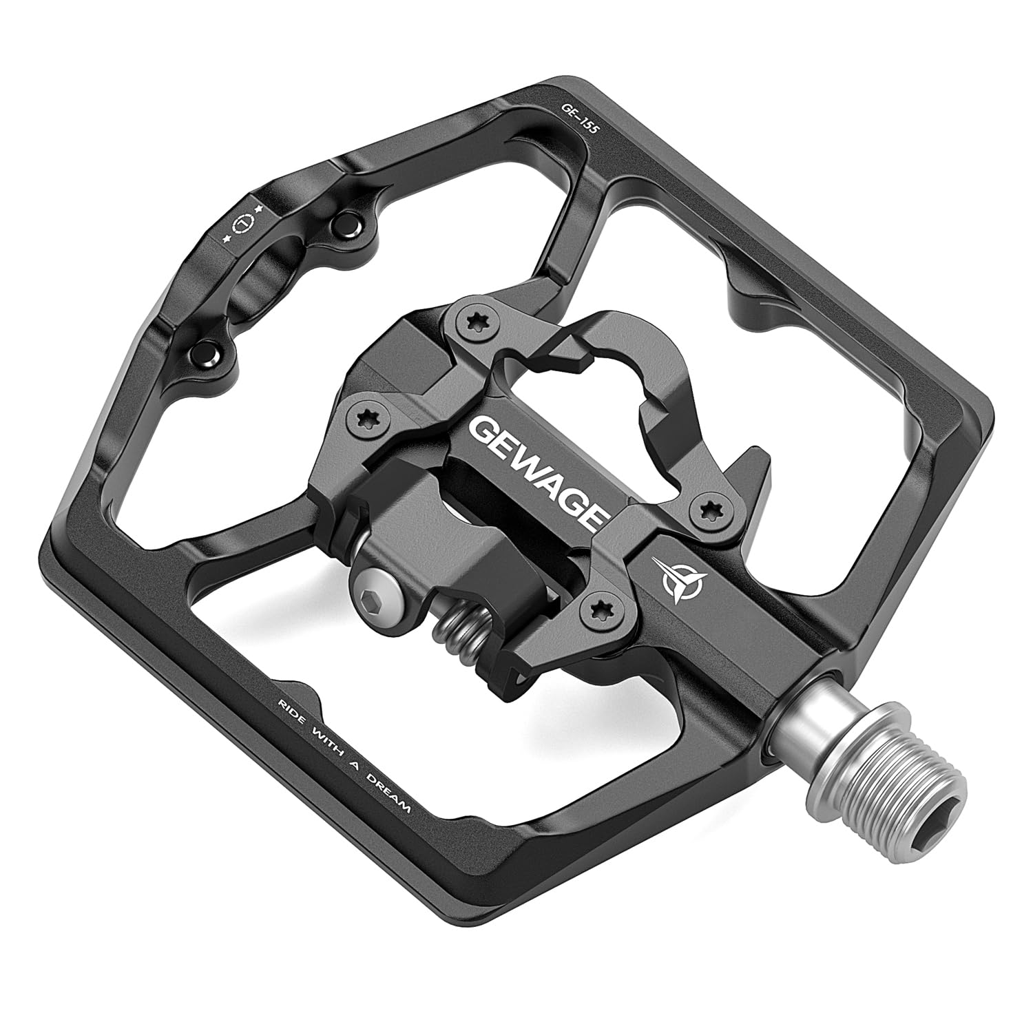 RockBros MTB Dual Purpose Pedals SPD Lock/Flat Pedal Combo - Black PD15-BK