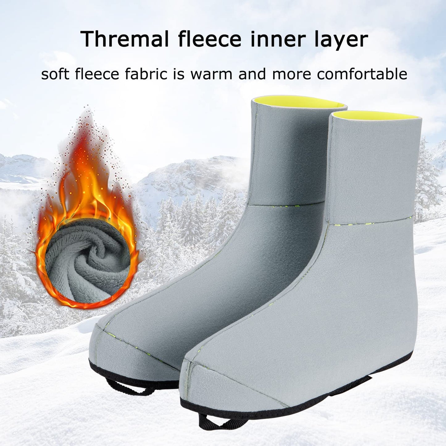 GEWAGE Cycling Shoe Covers Winter Thermal Warm Cycling Overshoes Water Resistant Windproof Bike Bicycle Shoe Covers for Man Woman