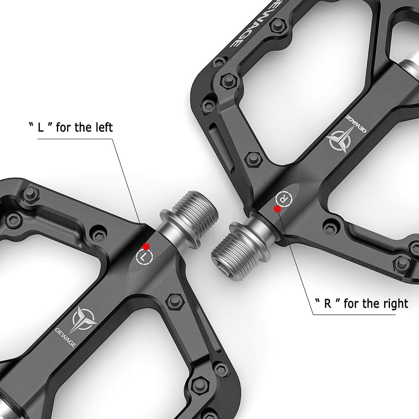 Mountain Bike Pedals - 9/16" Nylon Fiber Bicycle Flat Pedals -Bicycle Platform Pedals for Road Mountain BMX MTB Bike