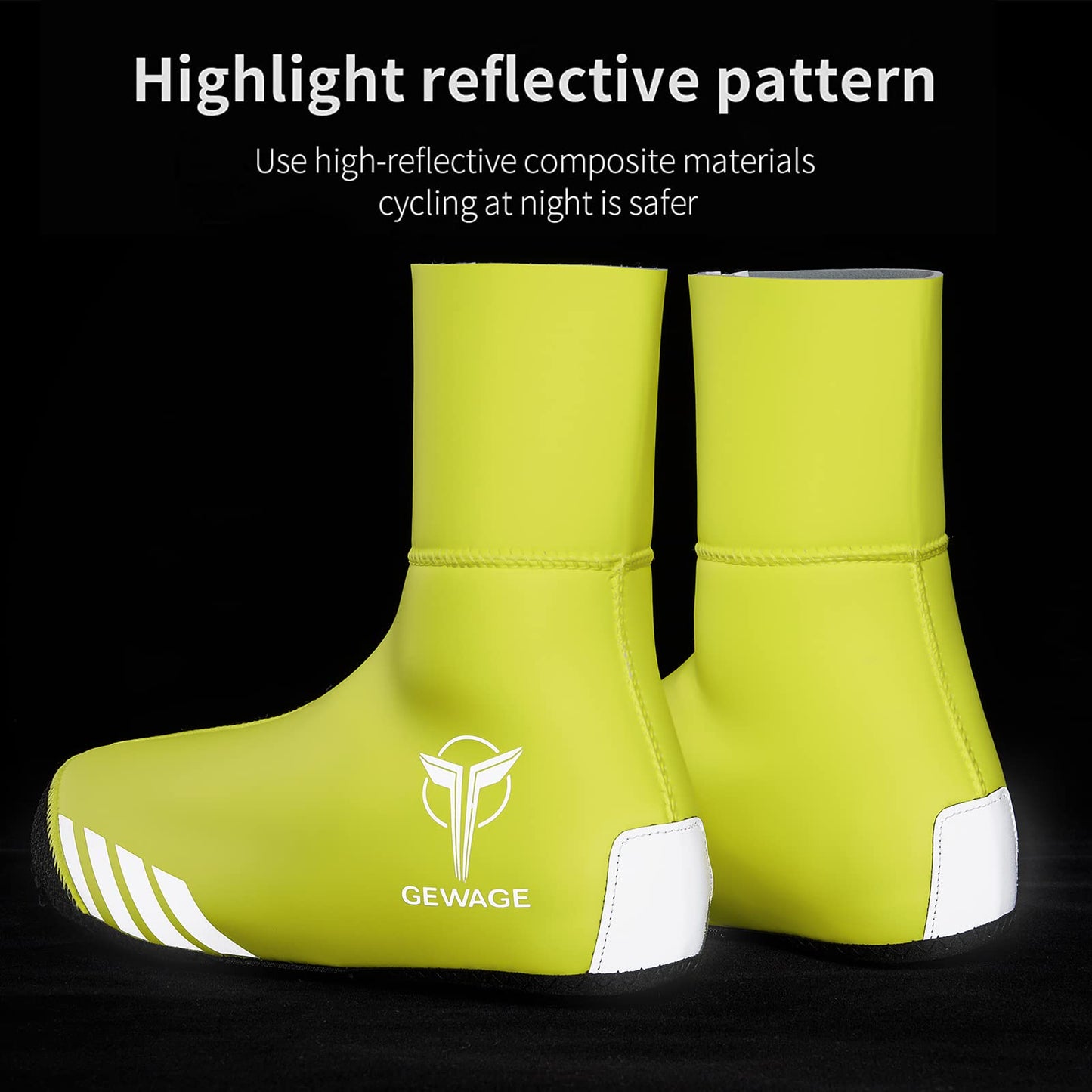 GEWAGE Cycling Shoe Covers Winter Thermal Warm Cycling Overshoes Water Resistant Windproof Bike Bicycle Shoe Covers for Man Woman