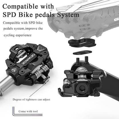 Mountain Bike Pedals -Clipless Pedals with Cleats -Lightweight Clipless Pedals for BMX Spin Exercise Peloton Trekking Bike