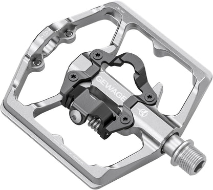 Mountain Bike Pedals- Dual Function Bicycle Flat Pedals and Clipless Pedals- 9/16" Platform Pedals Compatible with SPD for Road Mountain BMX Bike