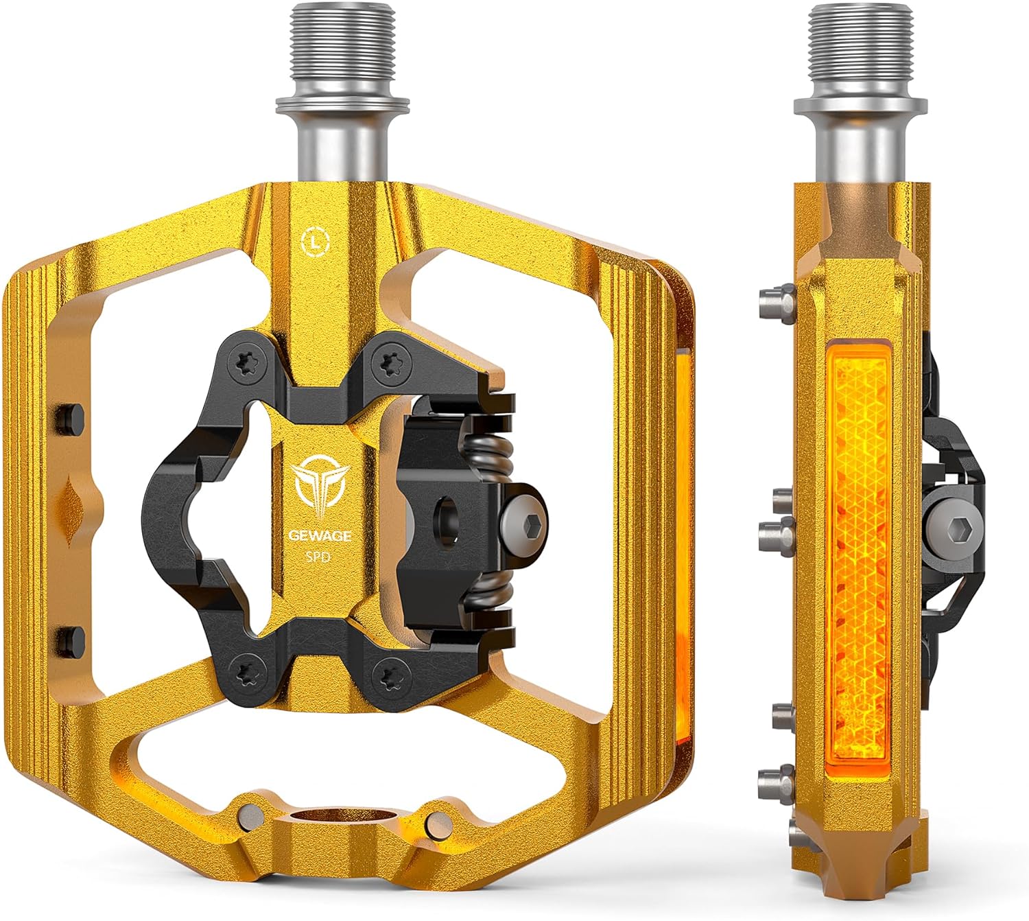 dual mountain bike pedals Mountain Bike Pedals with Reflector- Dual Function Plat & Clipless Ped – GEWAGE