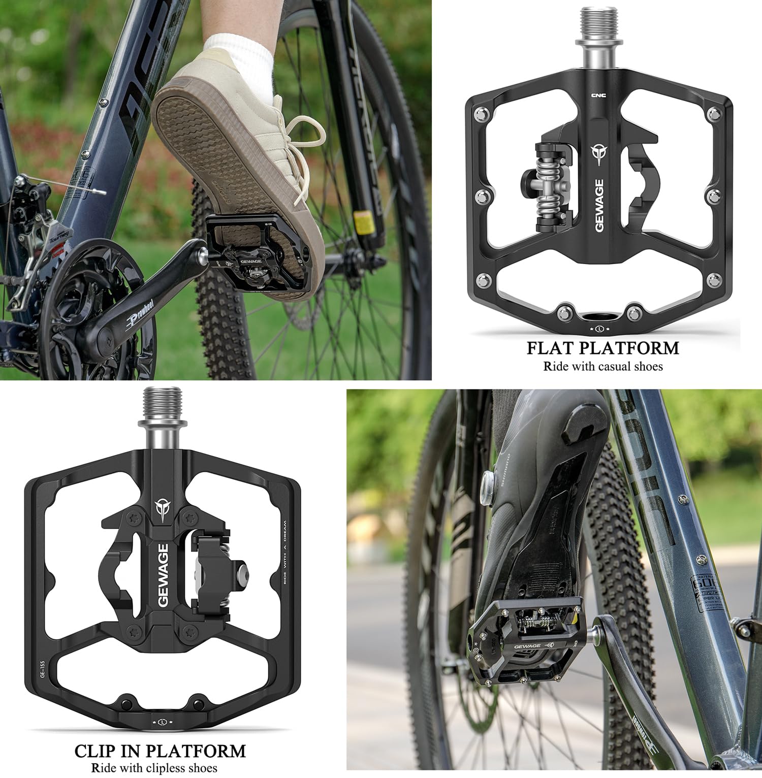 Bicycle Clips Vs Flats Mountain Bike Pedals- Dual Function Bicycle