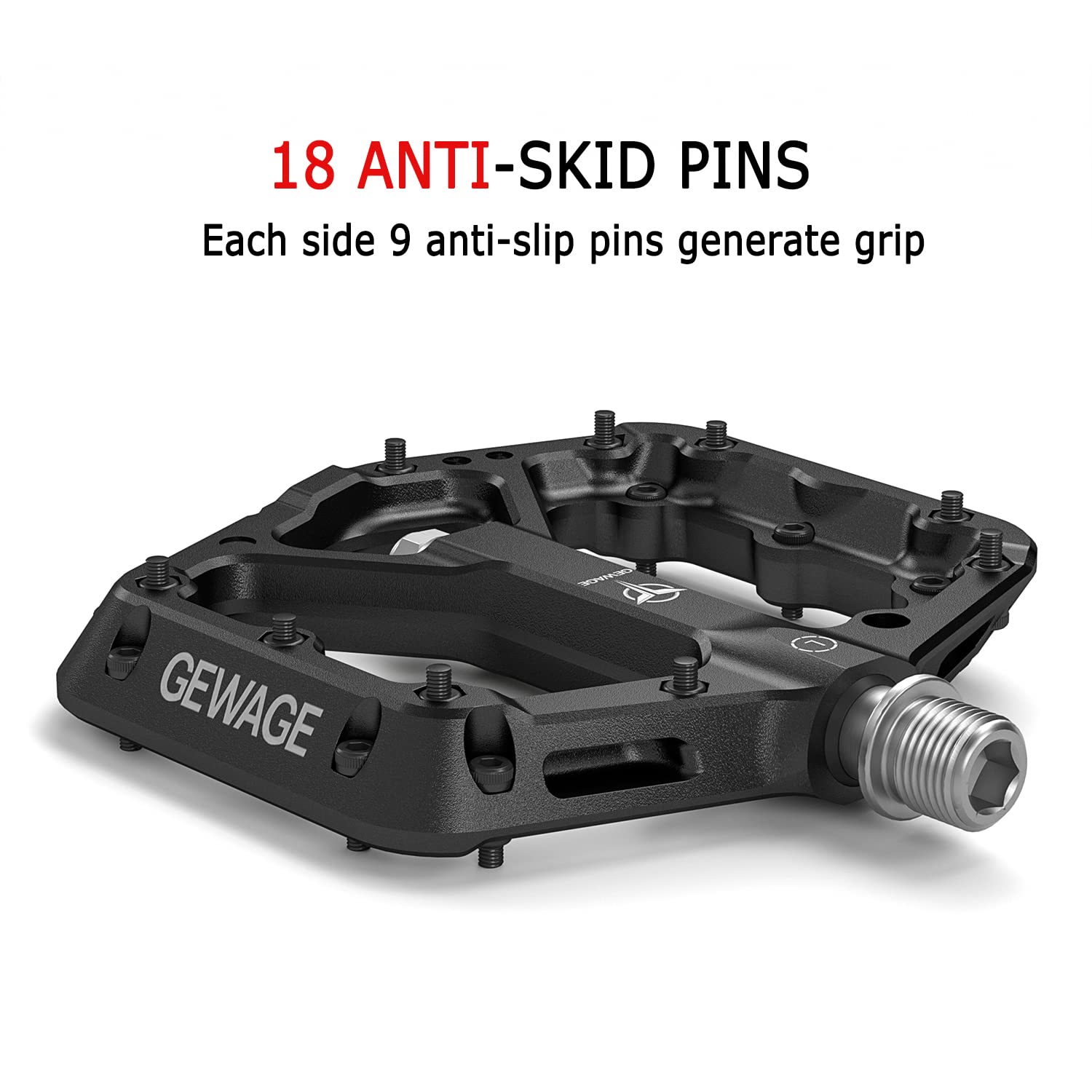 Pedali Per Mountain Bike Piattaforma Piattaforma Antiscivolo 9/16 - Foto 9