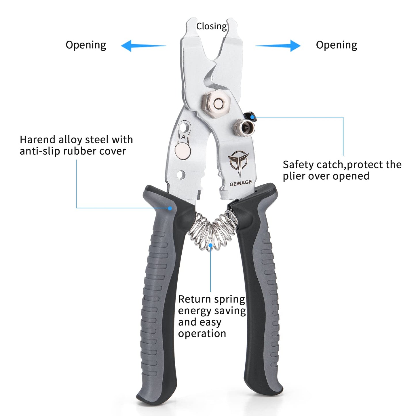 GEWAGE Bike Chain Tool, Cable Cutter & Master Link Pliers Remover- 5 in 1 Multifunction Bike Tool Kit - Professional Bicycle Tool for Road and Mountain Bikes