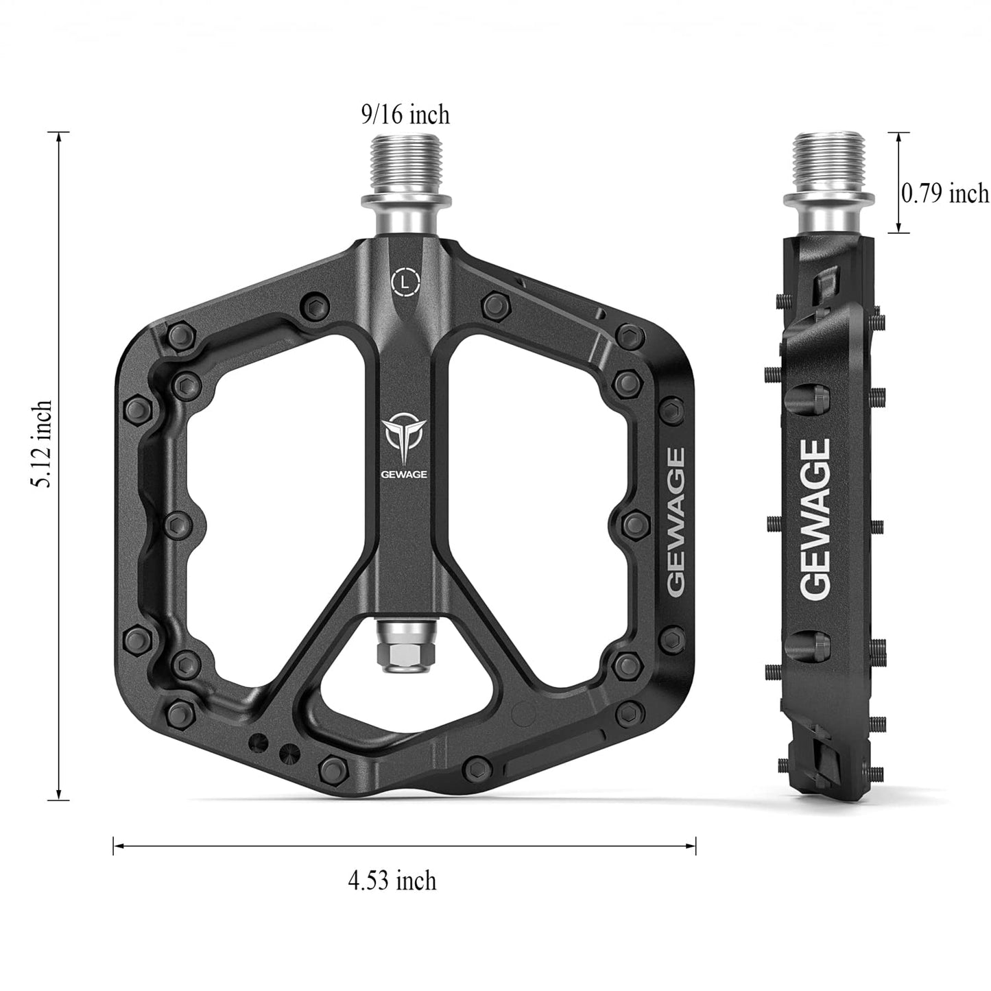 Mountain Bike Pedals - 9/16" Nylon Fiber Bicycle Flat Pedals -Bicycle Platform Pedals for Road Mountain BMX MTB Bike