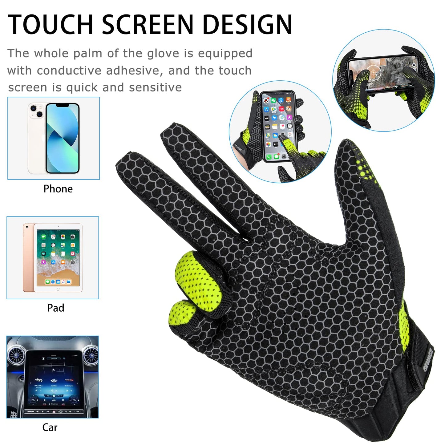 Cycling Gloves for Men/Women- Touch Screen Biking Gloves - Road Mountain Bike Bicycle Motorcycle Gloves for Fitness Cycling Training Outdoor Sports