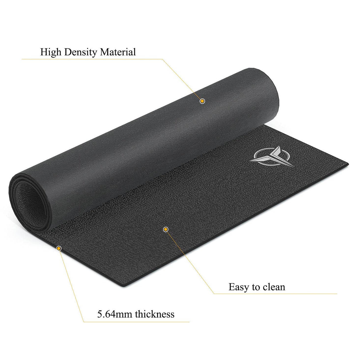 GEWAGE Bike Mat 31.5" x 59"- Exercise Stationary Bike Mat Use on Hardwood Floor - Heavy Duty Cycling Trainer Floor Mat for Spin, Peloton, Stationary, Exercise Bike (31.5" x 59") Black