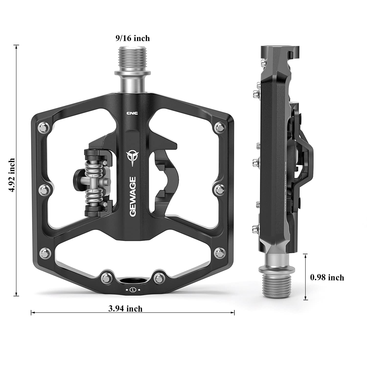 Pédales de vélo autobloquantes 9/16 pouces universelles 90 x 100 mm Pédales autobloquantes pour vélo de route VTT Double adaptateur de crampons avec crampons pour SPD-SL VTT Pédales de vélo autobloquantes 9/16 pouces universelles 90 x 100 mm Pédales autobloquantes pour vélo de route VTT Double adaptateur de crampons avec crampons pour SPD-SL VTT