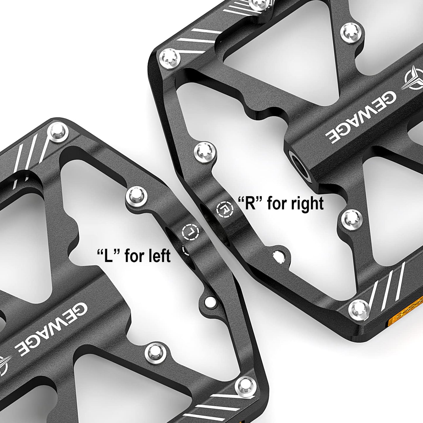 Bike Pedals 9/16 Inch - Bicycle Pedals with Reflectors - 3 Sealed Bearings MTB Pedals Wide Platform Pedals for Mountain Bike, BMX, Road Bike Pedals